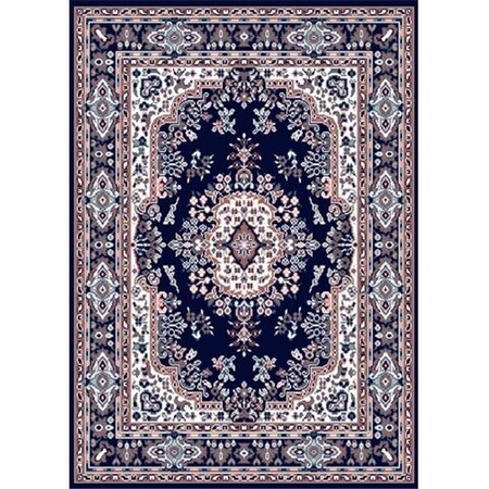 Home Dynamix Home Dynamix 769924013670 1 ft. 9 in. x 7 ft. 2 in. Premium Sakarya Runner Area Border Rug - Navy Blue 769924013670